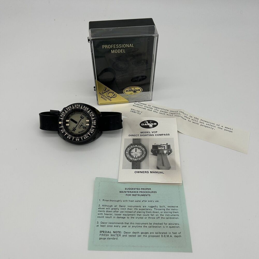 Vintage Dacor VCP Top & Side Viewing Compass Model 3604-00